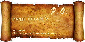 Panyi Olivér névjegykártya