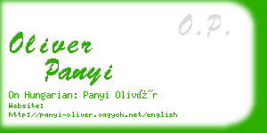oliver panyi business card